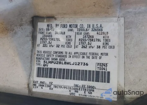 1998 Lincoln Navigator z USA, uszkodzony, nr VIN 5LMPU28L8WLJ12736